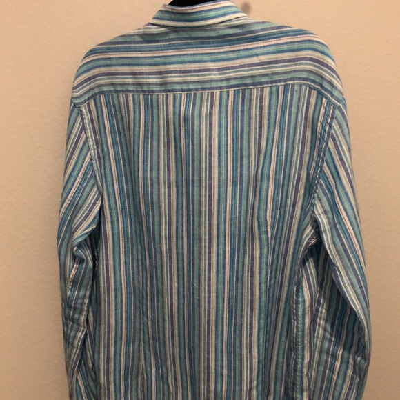 Mens XL fitted Linen shirt. Like New. Made and purchase in Positano - Picture 2 of 3